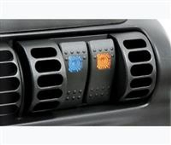 * 1997-06 TJ Wrangler, Rubicon and Unlimited * Black OE Texture * Easy Installation * Replaces either HVAC vent on the center of the dash * Allows airflow and a mounting point for one or two switches for electrical accessories * Rocker switches sold separately * Limited Lifetime Warranty Daystar Switch Panels make adding switches for electrical accessories easier than ever before! A direct replacement for factory dash components, installation is a simple remove-and-replace operation. There is simply no cleaner or easier way to add switches to the dash than Daystar Switch Panels. High-quality rocker switches are available separately. These 20-amp three-pole rocker switches come illuminated in one of four colors: red, green, blue, and amber.