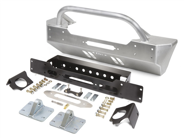 GENRIGHT OFFROAD JL/JT FRONT BUMPER W/WINCH GUARD BAR - ALUMINUM - FBB-10345