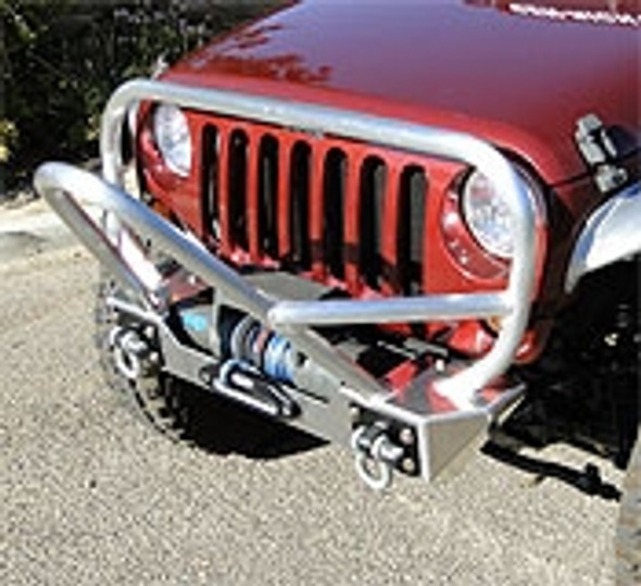 GenRight JK Front Winch Bumper w/ Stinger & Grille Guard, Aluminum