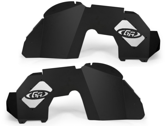 Jeep JL & Jeep Gladiator JT Aluminum Front Inner Fenders (Black) - GenRight Off Road